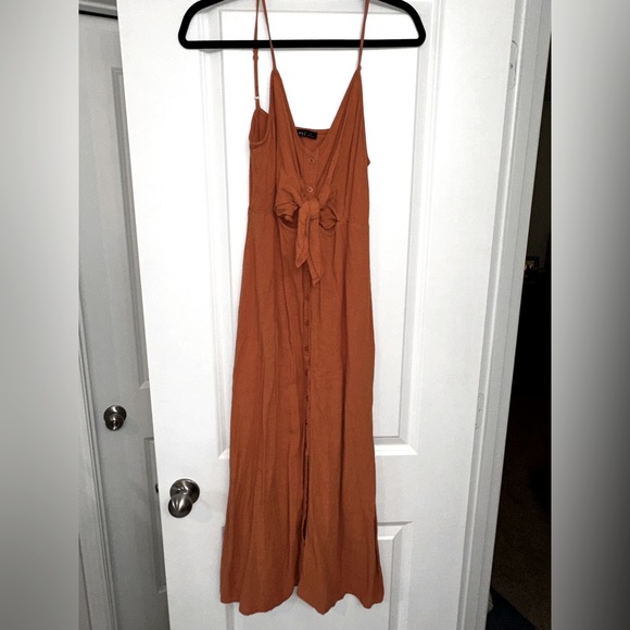 Spaghetti strap, tea length dark orange (not burnt orange), size S, worn twice - Picture 1 of 3